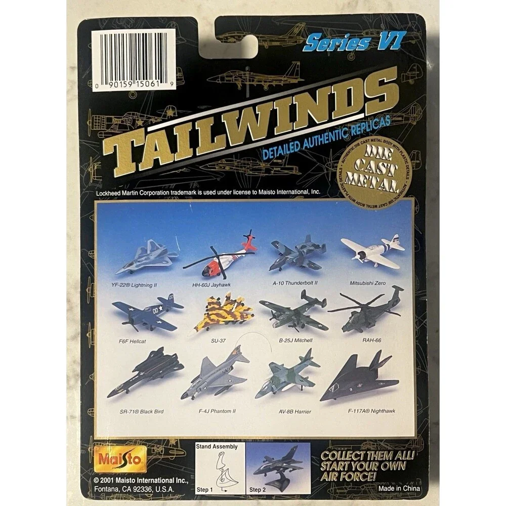 2001 Maisto Tailwinds Series VI SR-71 Blackbird Diecast Plane New Sealed